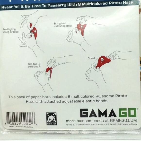8 Mini Pirate Hat Party Hats Photo Booth Prop Party Favors Fun Paper Cardstock - Picture 4 of 4